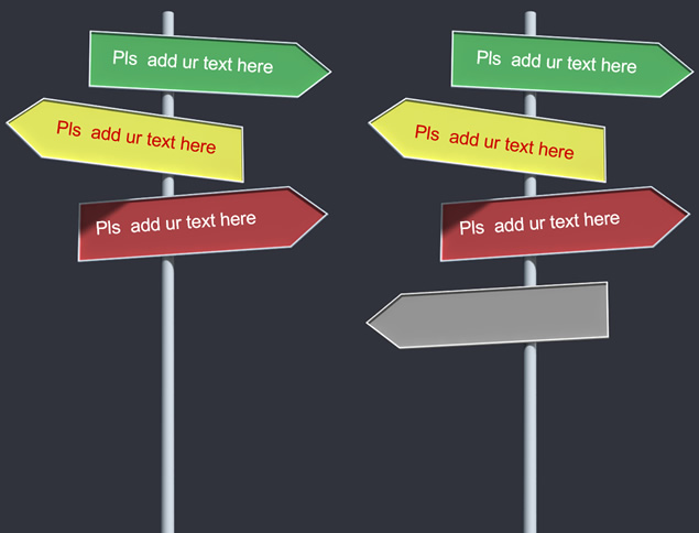 指路牌白板素材