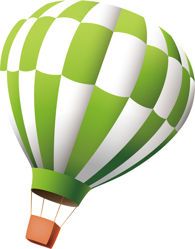 绿白相间热气球png图片