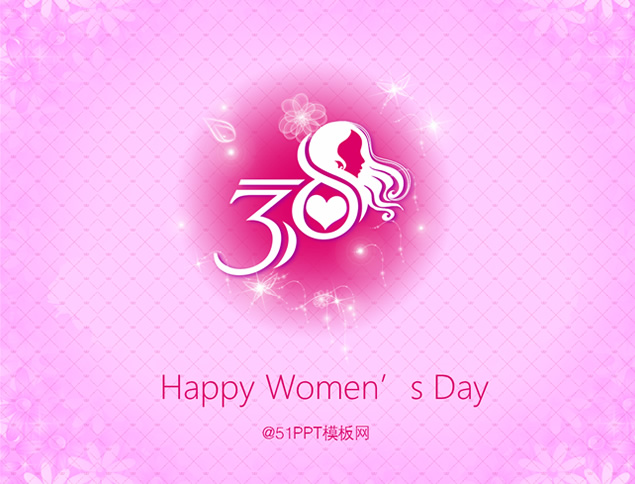 女性喜欢漂亮的3月8日妇女节紫色ppt模板